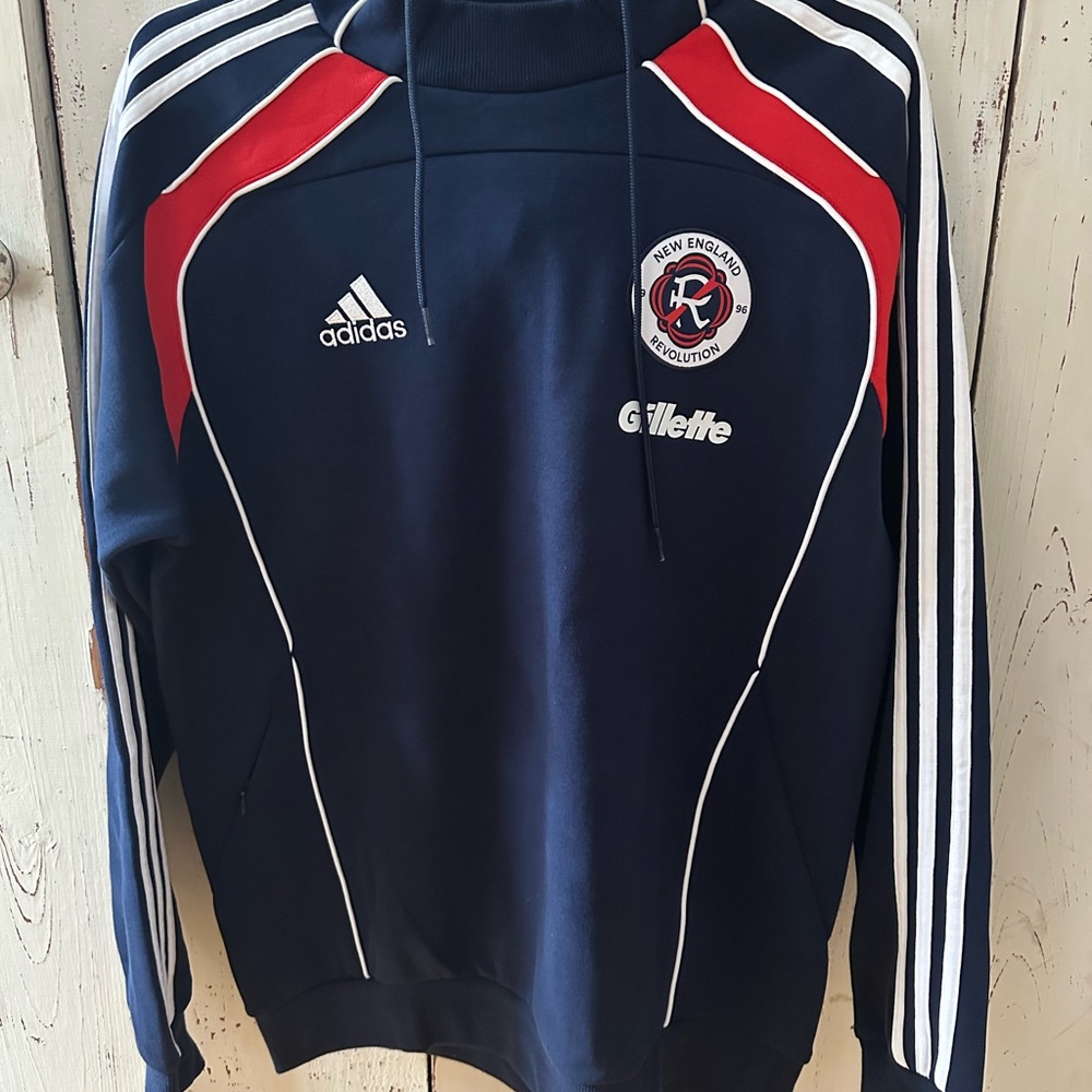 Adidas Navy Hoodie with Red and White Accents